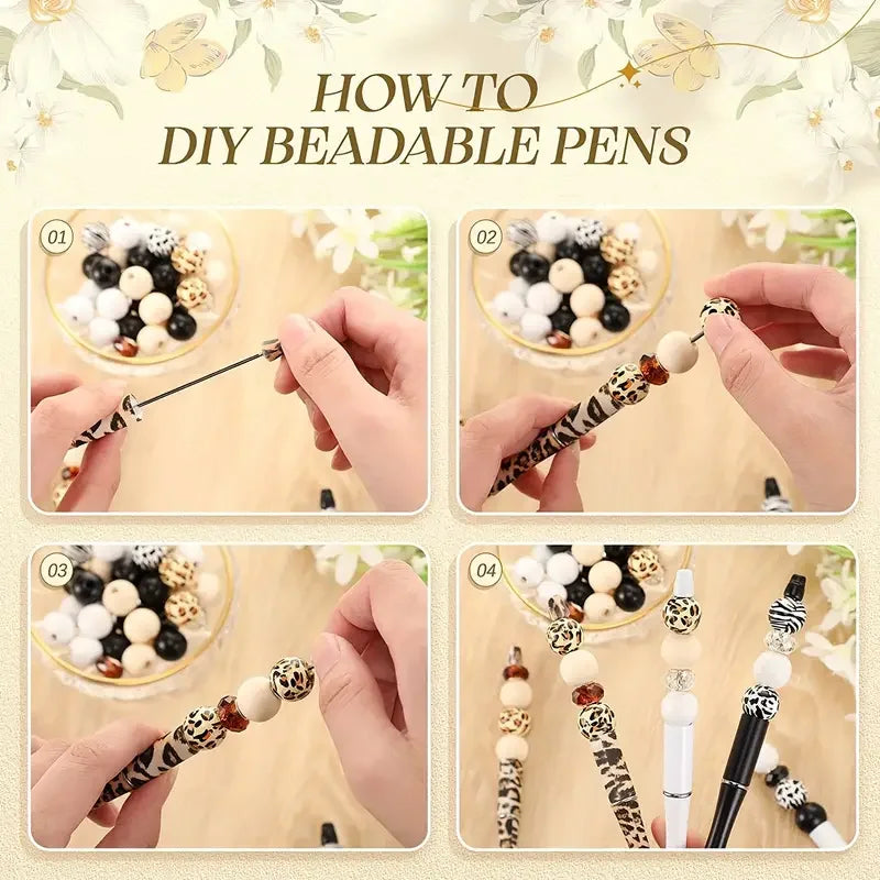 Ensemble de stylos à perles DIY, 6 pièces