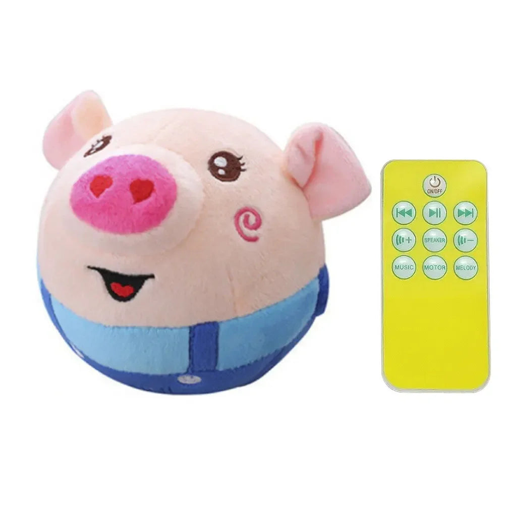 Jouet en peluche cochon de dessin animé pour animaux de compagnie, jouet lavable parlant et mobile pour chien, balles rebondissantes pour chiens et chats