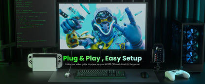 AIMZENIX AX200PRO Keyboard and Mouse Adapter, High Performance Converter | Compatible with Popular FPS Games | PC and NS Platforms