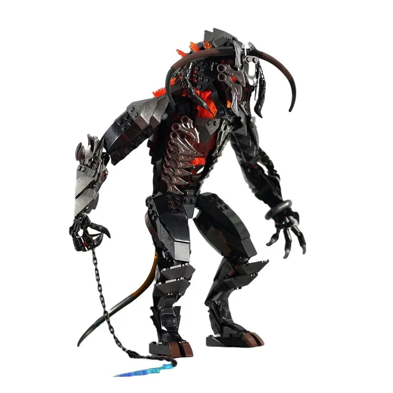 Moc-Angmar Witch King Statue décennie s de Construction pour Enfants, Lords Rings Balroged, Casque de Film Classique, Buste, Modèle d'Assemblage Créatif, Cadeau Jouet