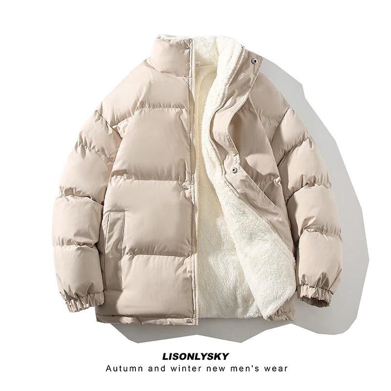 LEGIBLE-Veste zippée à capuche pour homme, Parkas optiques, Manteau chaud, Hiver 2024