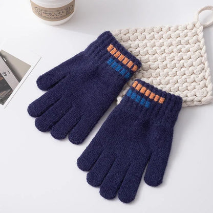 Gants d'hiver pour enfants, mitaines douces tricotées à doigt complet pour garçons de 5 à 12 ans, garde au chaud en plein air, automne