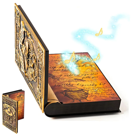 Livre de magie électrique avec son de squelette et lumière, décorations d'halloween, accessoires d'ambiance pour Festivals, cour, pelouse