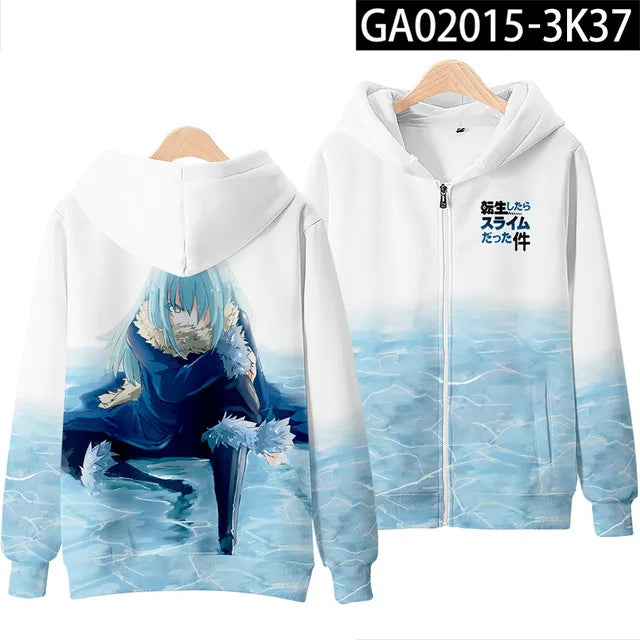 Sweats à capuche Anime Rimuru Tempest pour hommes et femmes, sweat à manches longues, vêtements Streetwear, costume Cosplay