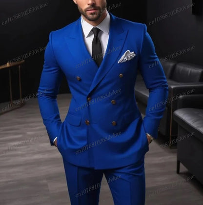 Nouveau Orange mode affaires hommes costume marié Groomsman fête de mariage bal mâle Occasion formelle Tuxedos 2 pièces ensemble Blazer pantalon