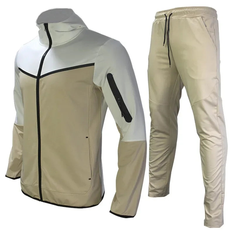 Manteau de sport pour hommes printemps et automne nouvelle taille européenne vêtements de sport pantalon à capuche ensemble décontracté survêtement hommes
