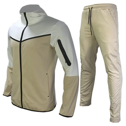 Manteau de sport pour hommes printemps et automne nouvelle taille européenne vêtements de sport pantalon à capuche ensemble décontracté survêtement hommes