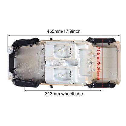 Kit de coque dure Jeep Wrangler JK Rubicon 4 portes, empattement de 313mm, pour voiture 1/10 RC Inoler Axial SCX10 90046 90047 RightEX86100