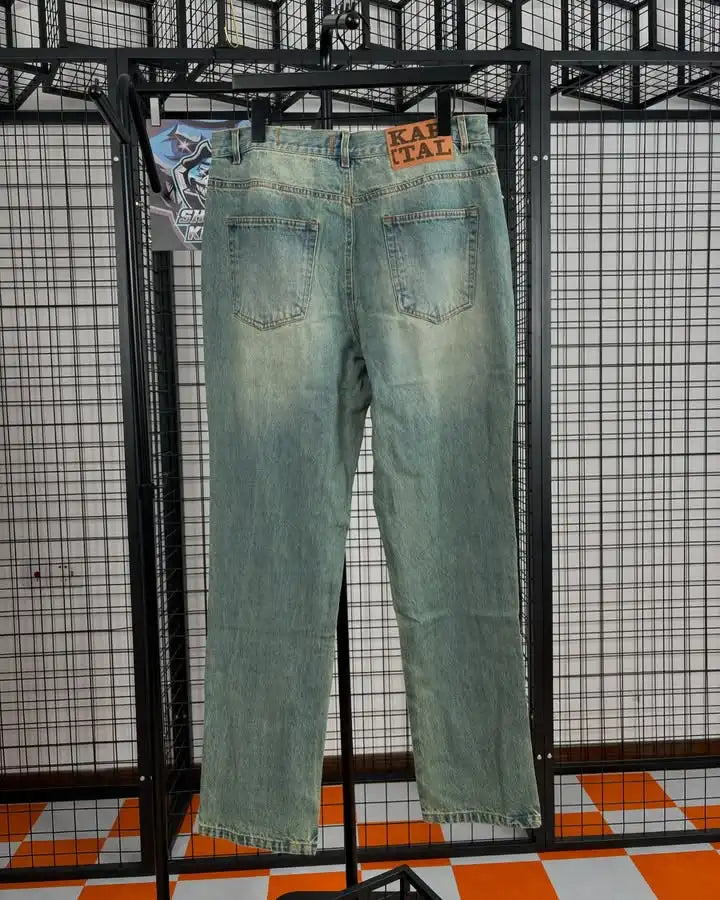 Streetwear Vintage bijou strass jean Y2K vêtements hommes femmes Hip Hop lavé Baggy jean taille basse pantalon à jambes larges
