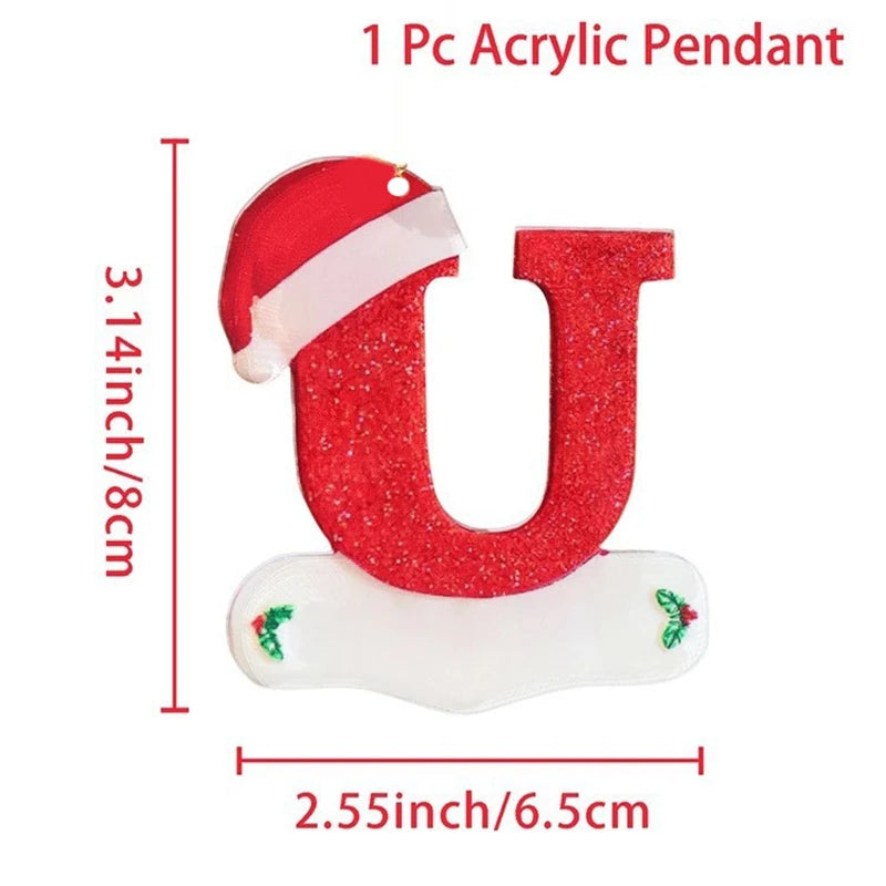 ZQNYCY - Pendentif lettre acrylique sapin de noël