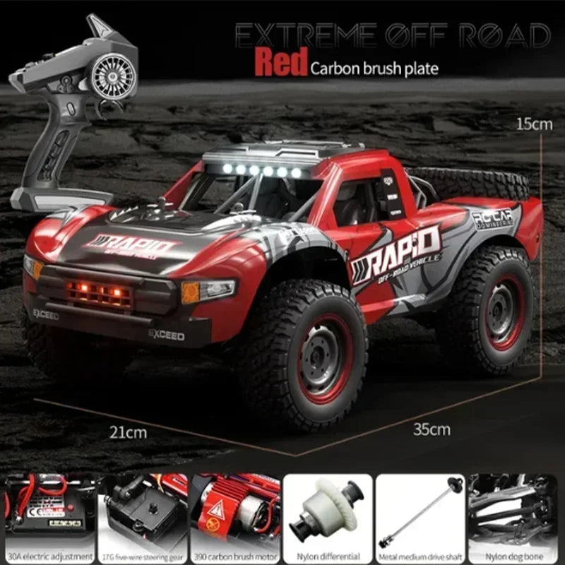 JJRC-Voiture de désert télécommandée pour enfants, véhicule de course à grande vitesse, camion tout-terrain 4 roues motrices, jouets pour garçons, Q130, 1/14g, 2.4