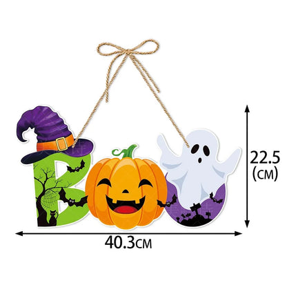 Décorations suspendues d'halloween, décoration murale de porte fantôme chauve-souris, ornements de citrouille pour fête, maison hantée, décorations de scène de Bar