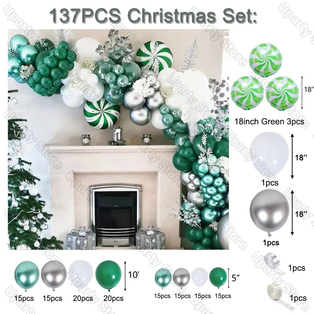 Guirxiété de Ballons de Bonbons de Noël, Cadeau, Elk, Canne Bonbon, Pain d'Épice, Homme, Père Noël, Utiliser un Arc, Décor de ix