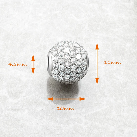 Perles blanches pavées de marque en argent Sterling 925 et CZ, accessoires de bijoux européens, cadeau pour femmes et hommes