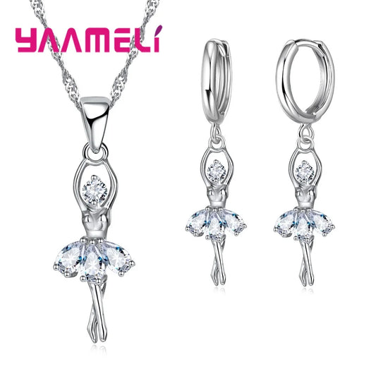SYAAMELI – ensemble de bijoux pour femmes, bijoux, cadeaux, Design de danseuse de Ballet, collier, cerceau, boucles d'oreilles, fête