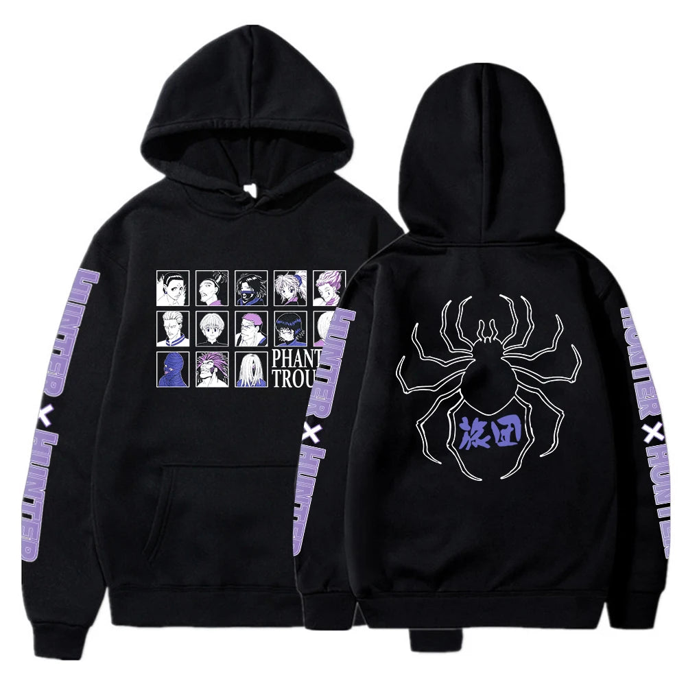 Troupe fantôme Hisoka Chrollo imprimé à capuche Hunter X Hunter Anime Manga sweat hommes femmes sweat à capuche tendance Harajuku Streetwear