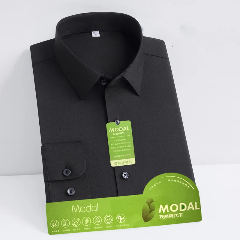 Chemise à Manches sulfAnti-déformable pour Homme, Coupe Cintrée, Blouse de Bureau Blanche, Nouvelle Collection, 5XL