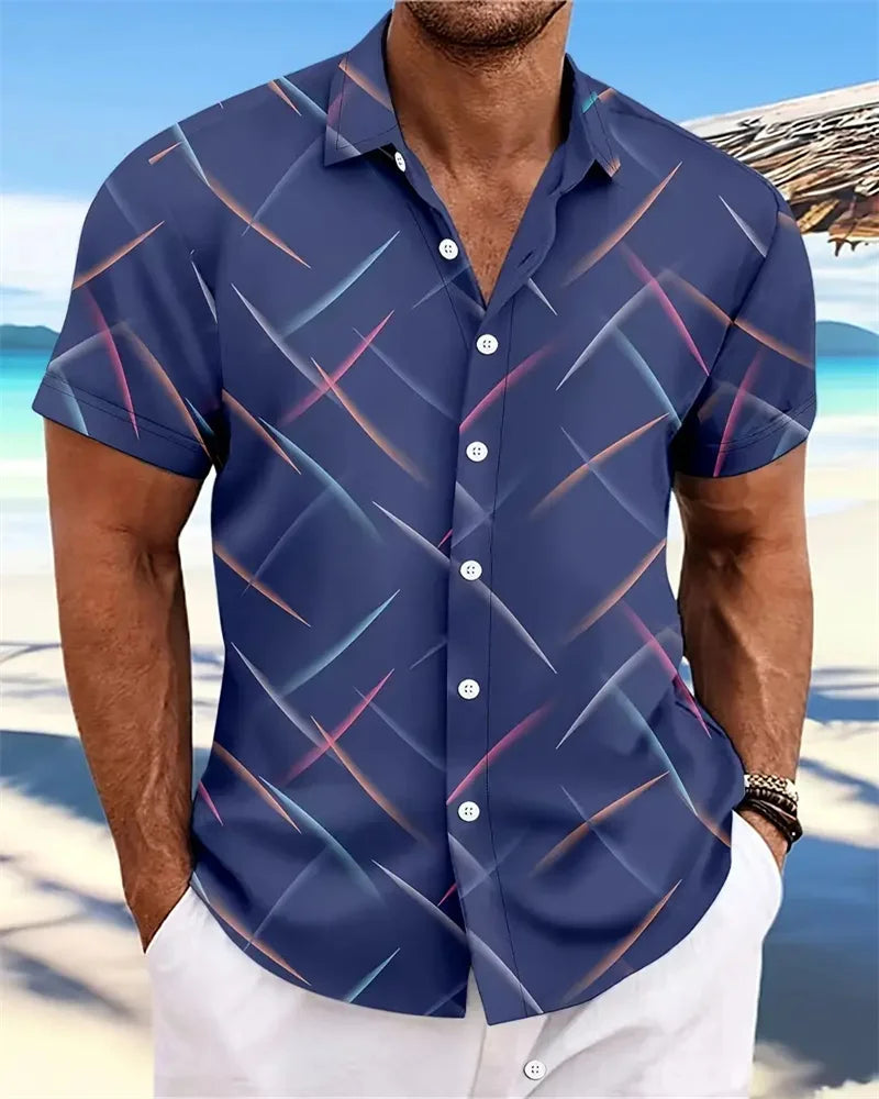 Chemise hawaïenne d'été pour hommes, vêtements d'extérieur, chemise à manches courtes douce et confortable, Extra Large, taille XS-5XL