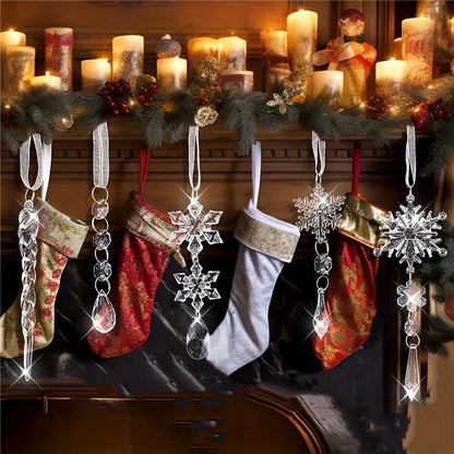 3/5/18 pièces ornements d'arbre de noël en cristal-nouvel an, décorations de fête d'hiver, décorations d'arbre festives, idéal pour noël