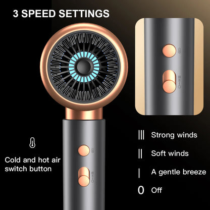 Sèche-cheveux professionnel 3ème vitesse, sèche-cheveux à ions négatifs avec fonction de brosse à Air à vent chaud et froid, outil de Salon à forte puissance