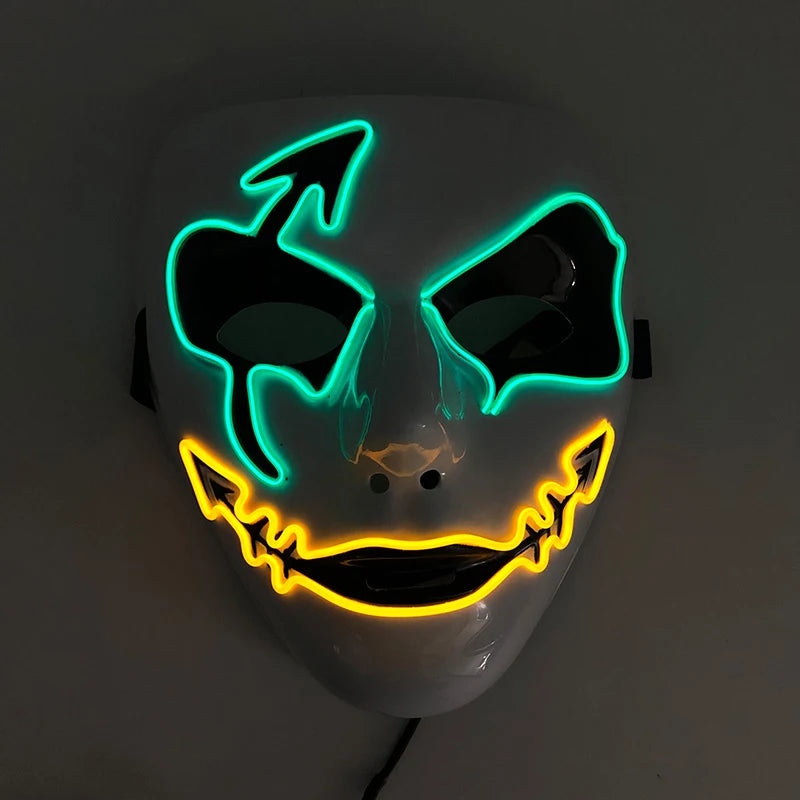 Halloween carnaval fête Costume décoration LED lumineuse masque Halloween masque LED masque éclairer masques de fête pour la fête lumineuse