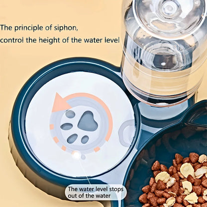 Ensemble de bols à eau et à nourriture pour animaux de compagnie avec mangeoire, conception d'oreille inclinée, bouteille d'eau par gravité pour la protection du cou, 3 en 1