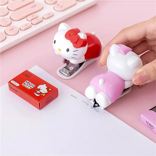 Hello Kitty Sanrio Mini agrafeuse ensemble Portable Compact Design Adorable pour l'école bureau papeterie approvisionnement enfants filles cadeau présent
