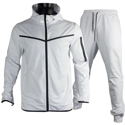 Manteau de sport pour hommes printemps et automne nouvelle taille européenne vêtements de sport pantalon à capuche ensemble décontracté survêtement hommes