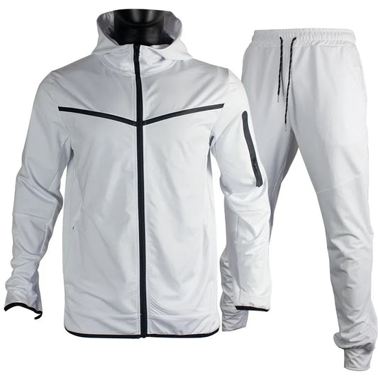 Manteau de sport pour hommes printemps et automne nouvelle taille européenne vêtements de sport pantalon à capuche ensemble décontracté survêtement hommes