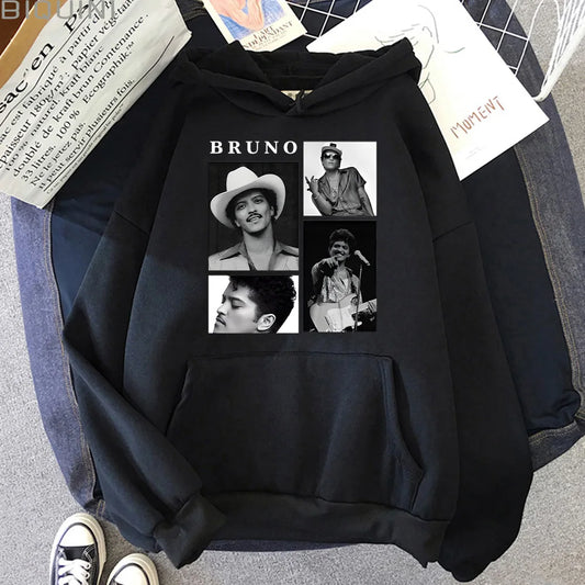 Bruno Grain-Sweat-shirt à capuche vintage unisexe, pull classique, vêtements pour hommes et femmes, Funk Soul Music Merch