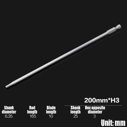 Foret Allen à tête hexagonale H2-H10, 75mm, 150mm, 200mm, embout de tournevis hexagonal électrique, tête de lot magnétique, tournevis à percussion, 1 pièce