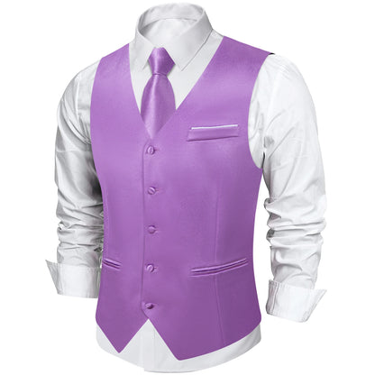 Costume en Satin solide, ensemble gilet et cravate, noir, blanc, bleu, rouge, smoking de mariage pour hommes, gilets d'affaires de luxe, bal de promo, veste sociale sans manches