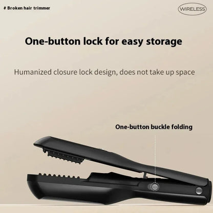 Tondeuse à cheveux 2 en 1, dissolvant fendu, Ions négatifs, lisseur de cheveux lisse, fer plat, Rechargeable, fourchette à cheveux