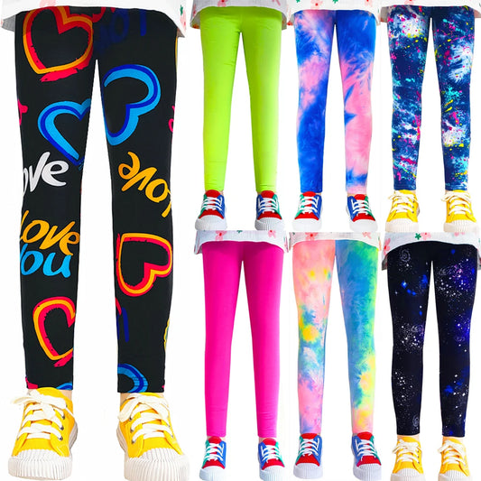 Leggings doux pour filles, pantalons pour enfants, imprimé de fleurs, slim, élastique, crayon
