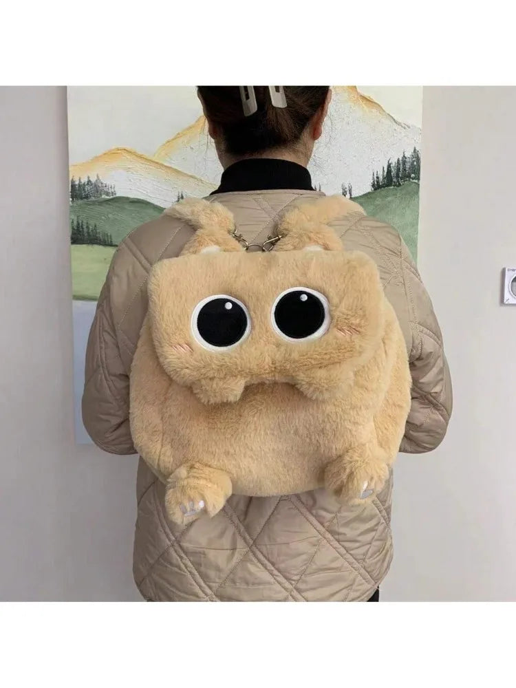 Sac à dos en peluche Capybara pour femme, sac à bandoulière chat mignon,