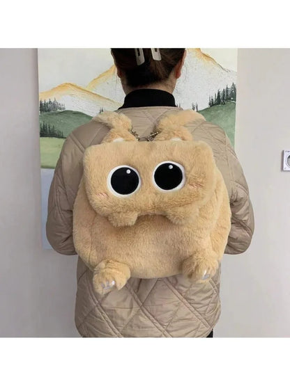 Sac à dos en peluche Capybara pour femme, sac à bandoulière chat mignon,