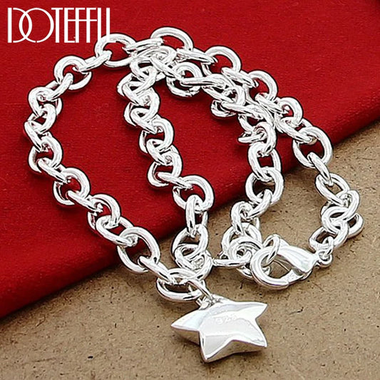 DOTEFFIL 925 pendentif étoile en argent Sterling 18 pouces chaîne collier pour femme mariage fiançailles bijoux de mode
