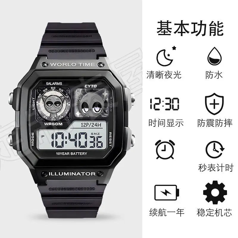 Kawaii Sprunki dessin animé enfants montre Sport montres bracelet en Silicone LED étanche montre numérique pour enfants montre-bracelet électronique