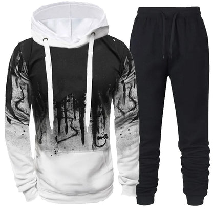 Survêtements à capuche et pantalon CamSolomon pour hommes, vêtements de sport tendance, olympiques de jogging à encre 3D, automne et hiver, ensemble 2 pièces