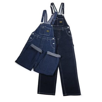 OKONKWO-Salopette Vintage en Denim à Rayures pour Homme, Vêtement de Travail Authentique en Coton, Style Décontracté, Nouvelle Collection