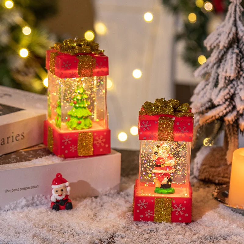 Boîte à boules de cristal de musique de noël, ornement Led exquis, père noël, bonhomme de neige, décoration de fête de noël, cadeau pour enfants, 2025