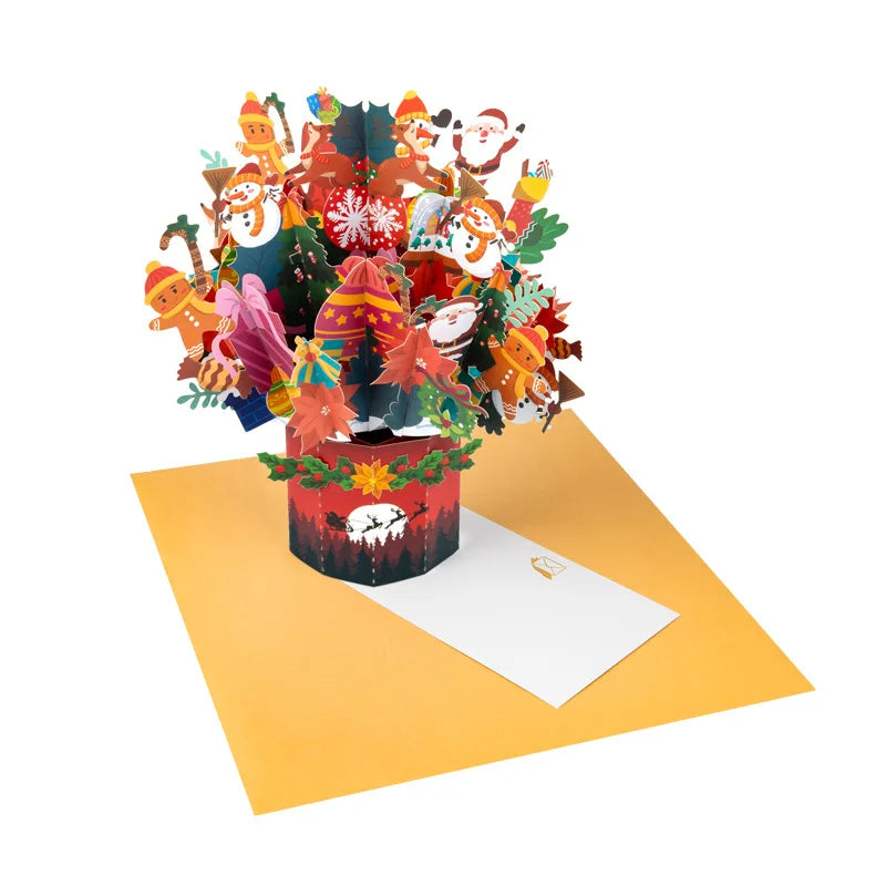 Carte de vministériels x de Noël 3D colorée faite à la main, cartes pop-up créatives, vacances, Thanksgiving, nouvel an, qualité supérieure, nouveau