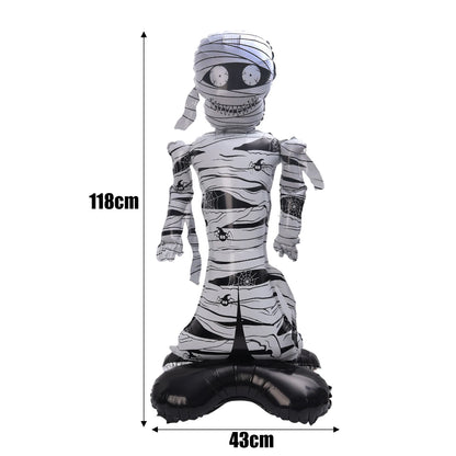 Ballon d'halloween géant fantôme citrouille crâne château Film d'aluminium ballon debout pour Halloween fête cour jardin décor effrayant