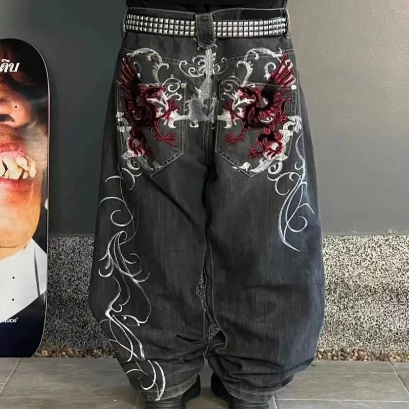 JNCO JEANS jean coupe ample-Y2K Harajuku hip-hop rétro Streetwear homme décontracté jambe large jean