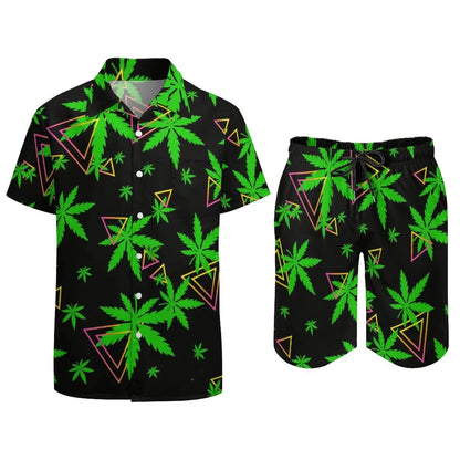 Ensemble champignon magique psychédélique pour hommes, chemise décontractée imprimée en 3D, short de plage surdimensionné, ensemble 2 pièces, costumes hawaïens pour vacances
