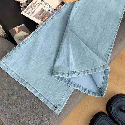 Jean Patchwork en dentelle pour femmes, coupe cintrée, taille haute, Micro pantalon évasé, Style coréen, décontracté, fermeture éclair, Denim, été