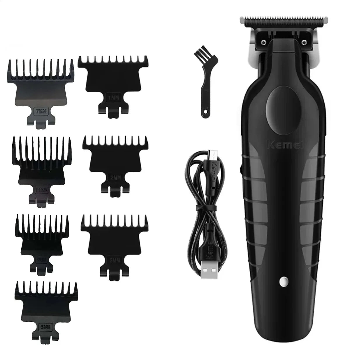 Kemei 2299 barbier zéro écart tondeuse professionnelle sans fil 0mm