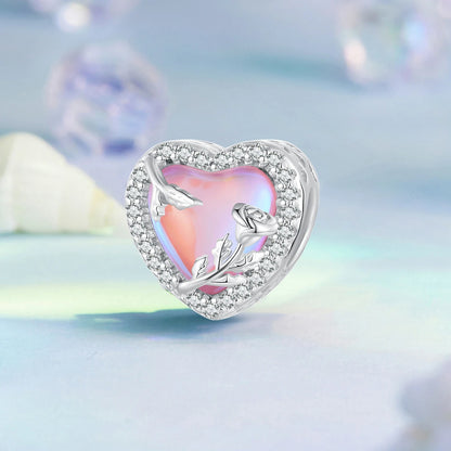 100% argent Sterling 925 véritable 10 couleurs breloque coeurs radieux en cristal pour Bracelet