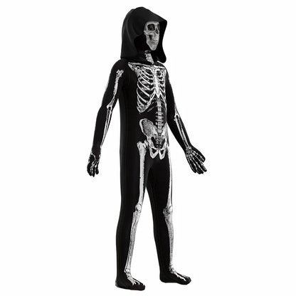 Costume de crâne d'halloween pour enfants, déguisement de terreur, jeu à capuche, Cosplay, cadeau de vacances