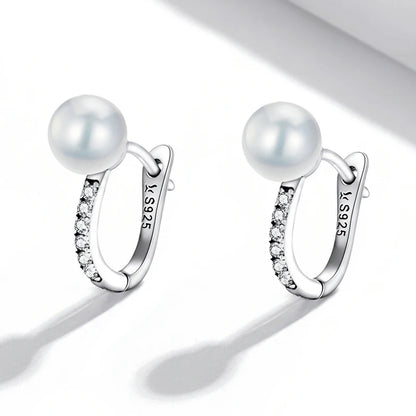 WOSTU boucles d'oreilles cœur fleur 100% argent Sterling 925 perle petites boucles d'oreilles pour femmes mariage fiançailles bijoux cadeaux